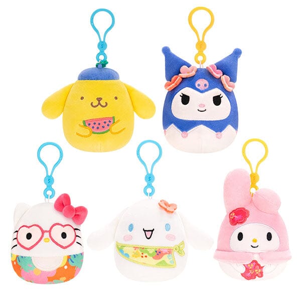 Squishmallows Plush Toys 3.5" 2025 Sanrio Hello Kitty & Friends Tropical Fruit Treats Clip-On Squad (Characters Ship Assorted) Simple Squishmallows 