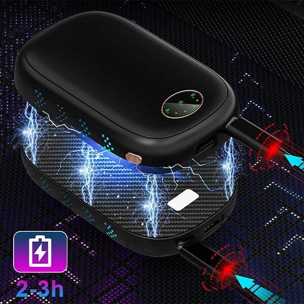 HeatMatez CozyClasp (2pc) | 3-in-1 Magnetic Hand Warmer, Flashlight & Power Bank! Simple Showcase 