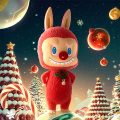 Pop Mart x THE MONSTERS: Giant 2.5-Foot MEGA Labubu TEC 1000% Winter Holiday Flocked Figure Doll (1pc)