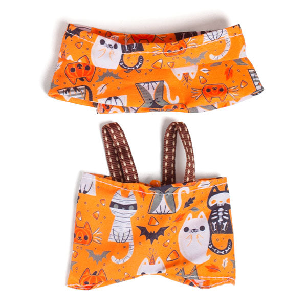 Outfit: Halloween Overalls & Matching Bucket Hat for Dolls - Petite Threads