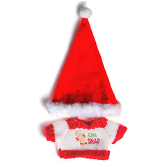 Outfit: Knitted "Oh Snap!" Gingerbread Man Sweater & Santa Hat for Dolls - Petite Threads