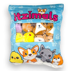 Itzimals Kawaii Snack Pillow Assorted Plush Animal Bag (Multiple Styles) Simple Showcase Pet Palooza: Bat / Chick / Corgi / Hamster 