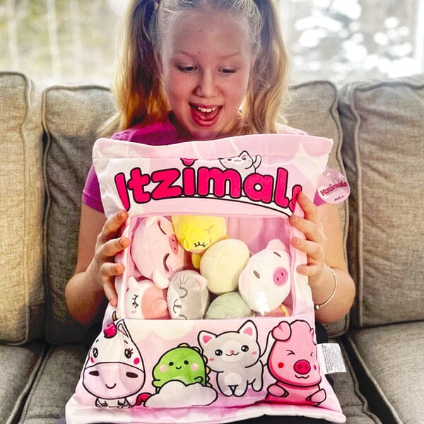 Itzimals Kawaii Snack Pillow Assorted Plush Animal Bag Simple Showcase 