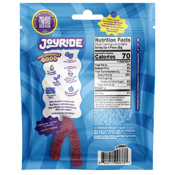 JOYRIDE™ Uncommon Candy™ x Ryan Trahan: Natural Low Sugar Sour Strips (99g) Multiple Flavors Simple Joyride 