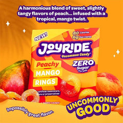 JOYRIDE™ Uncommon Candy™ Sugar-Free Keto Peachy Mango Rings Gummy Candy (50g) Simple Joyride 