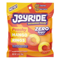 JOYRIDE™ Uncommon Candy™ Sugar-Free Keto Peachy Mango Rings Gummy Candy (50g) Simple Joyride 