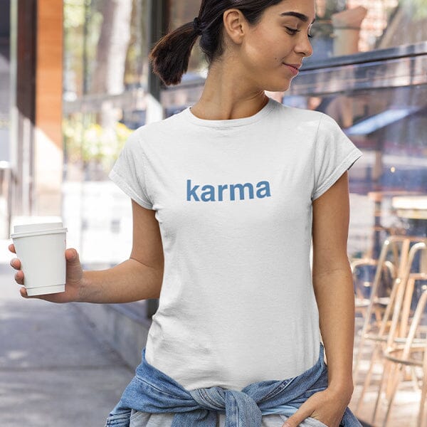 Graphic Unisex T-Shirt "Karma" Multiple Sizes Simple Showcase 