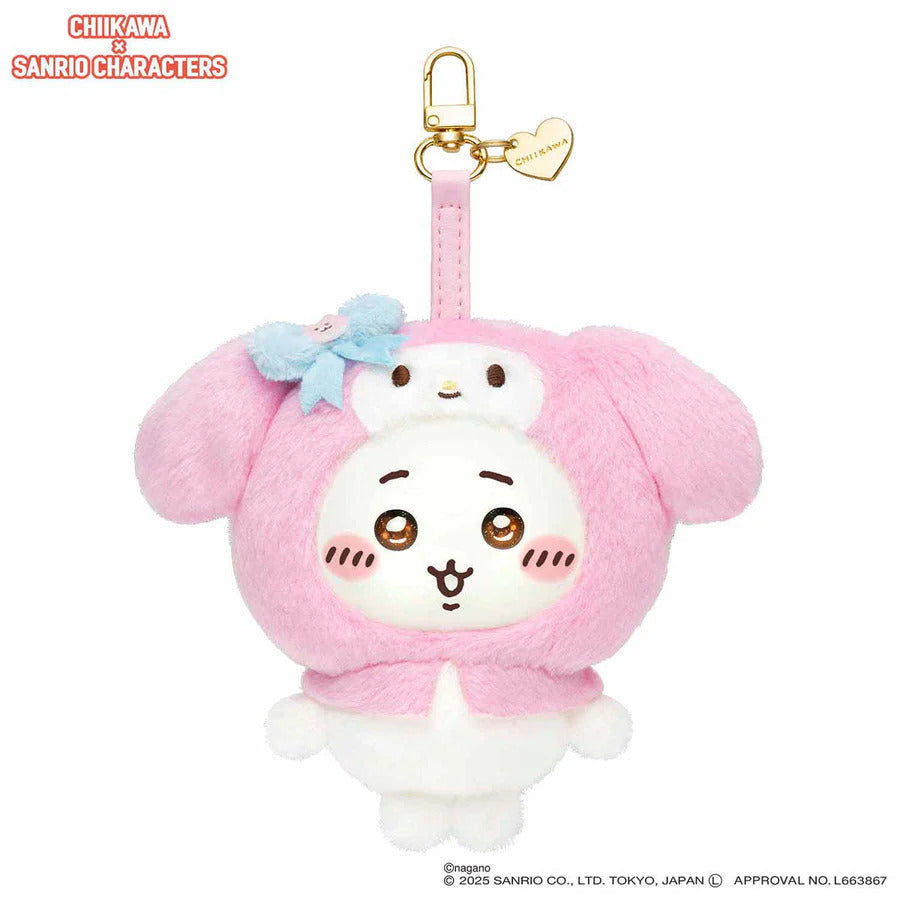 Chiikawa Kiramekko My Melody × Hello Kitty Plush Keychain