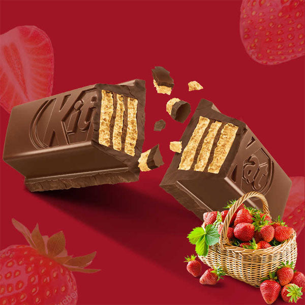 Nestlé Kit Kat Dark Chocolate Strawberry Flavored Wafer Cookies (96g) Imported