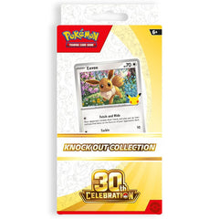 Pokémon TCG: 30th Anniversary Celebration Knock Out Collection (2 Booster Packs + Eevee Foil Card)
