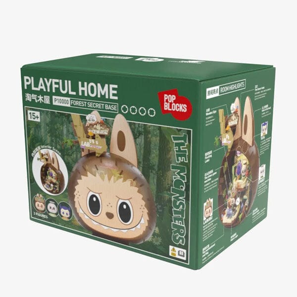 Pop Mart x THE MONSTERS: Labubu Forest Secret Base Tree House Building Block Set - Playful Home (497pc) Simple Pop Mart 