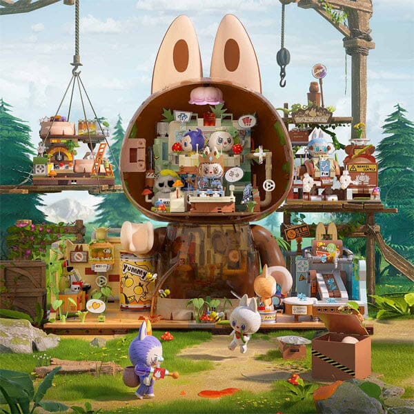 Pop Mart x THE MONSTERS: Labubu Forest Secret Base Tree House Building Block Set - Playful Home (497pc) Simple Pop Mart 