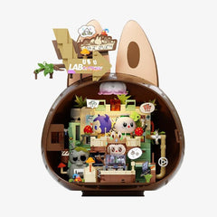Pop Mart x THE MONSTERS: Labubu Forest Secret Base Tree House Building Block Set - Playful Home (497pc) Simple Pop Mart 