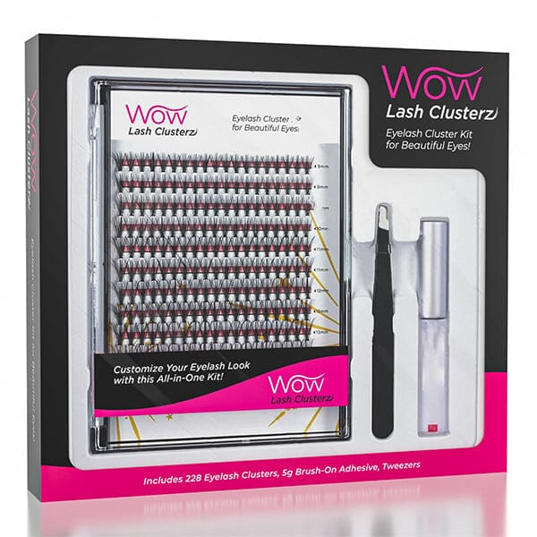 WOW Lash Clusterz Kit | 288 Eyelash Clusters | Includes Glue & Tweezers! Simple Showcase 