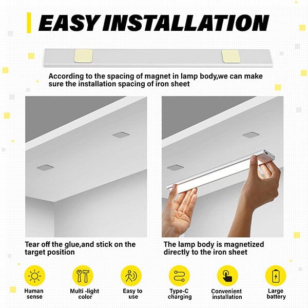 InstaLuma LED Motion-Sensing Light Bar (2pk) Simple Showcase 