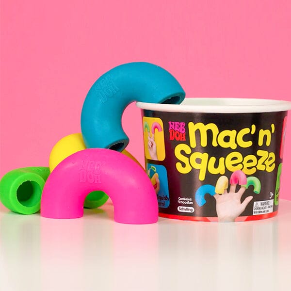 Nee Doh Mac' N' Squeeze | Squishy Fidget Noodles (4pc) Simple Showcase 