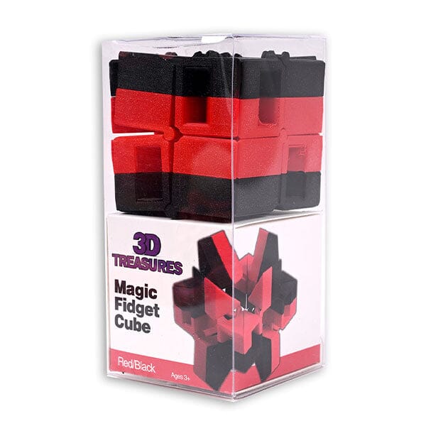 3D Treasures Magic Cube Fidget Toy (1pc) Multiple Colors Simple Exclusive Red & Black 