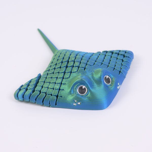 3D Printed Articulated Manta Ray Fidget Toy (Multiple Colors) Simple Exclusive Blue & Green 
