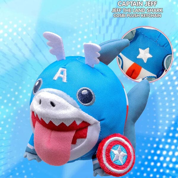 Marvel Jeff the Land Shark Cosbi Keychain Plush Toy Pendant Blind Box (1pc) Simple Pingu 