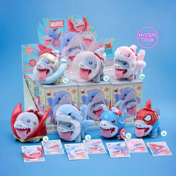 Marvel Jeff the Land Shark Cosbi Keychain Plush Toy Pendant Blind Box (1pc) Simple Pingu 