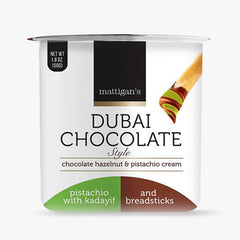 Mattigan's Dubai Chocolate Style Breadstick Dipper Cup (50g) Chocolate Hazelnut & Pistachio Cream w/ Kataifi