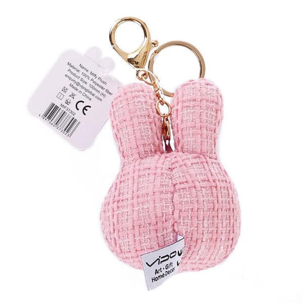 Dutch Miffy 4" Plush Keychain Clip in Pink Simple Miffy 