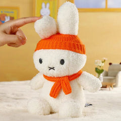 Dutch Miffy 9" Plush Toy in Matching Orange Knit Hat & Scarf Simple Miffy 