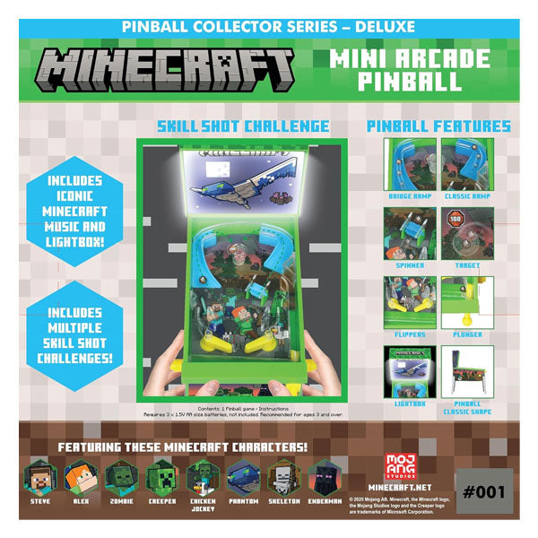 Minecraft Collector Series Mini Tabletop Arcade Pinball Simple Minecraft 