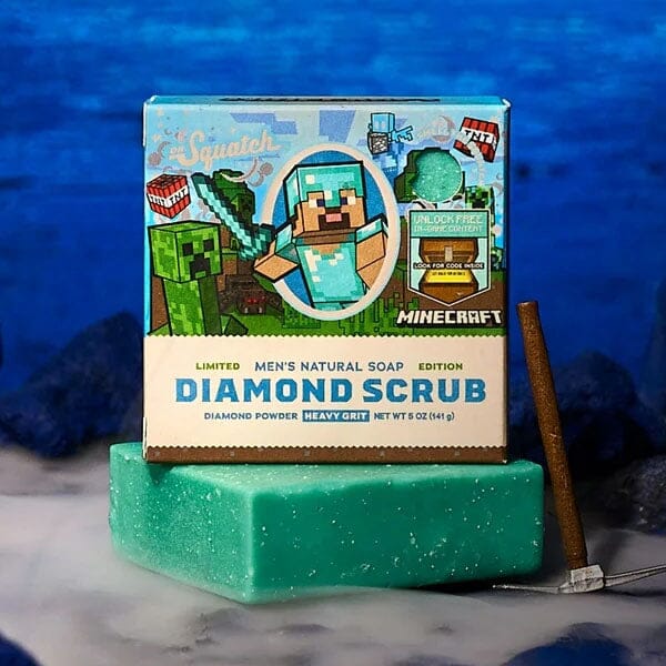 Dr. Squatch® Minecraft™ Diamond Scrub All-Natural Bar Soap For Men (1pc) Limited Edition Simple Dr. Squatch 