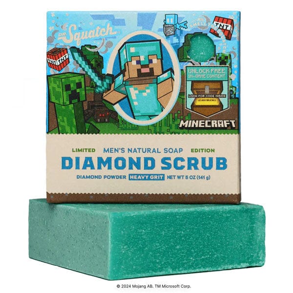 Dr. Squatch® Minecraft™ Diamond Scrub All-Natural Bar Soap For Men (1pc) Limited Edition Simple Dr. Squatch 