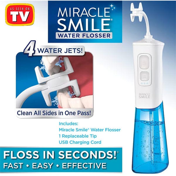 Ontel Miracle Smile Water Flosser Deluxe Pro for Teeth & Gum Health Simple Showcase 