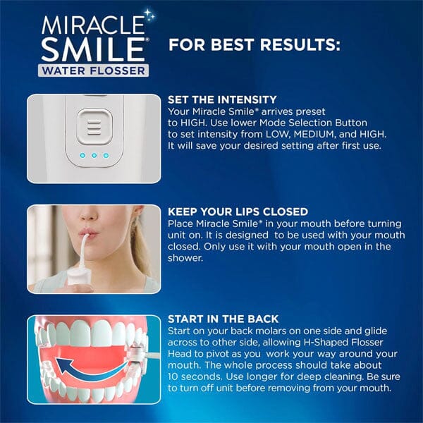 Ontel Miracle Smile Water Flosser Deluxe Pro for Teeth & Gum Health Simple Showcase 