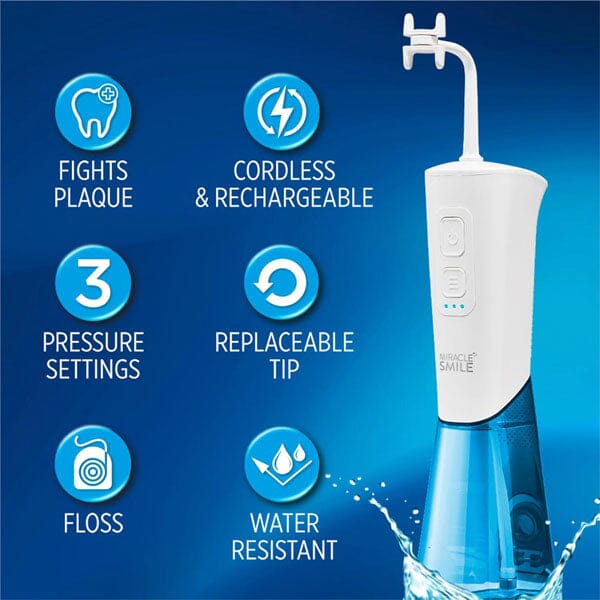 Ontel Miracle Smile Water Flosser Deluxe Pro for Teeth & Gum Health Simple Showcase 