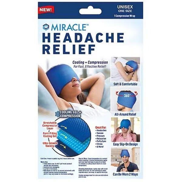 Miracle™ Headache Relief Cap 360° Gel Cooling & Compression Simple Showcase 