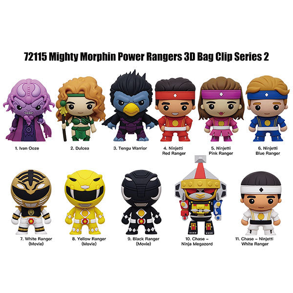3D Mighty Morphin' Power Rangers Foam Bag Clip Series 2 (1pc ...