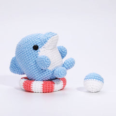 The LOOP Brigade: DIY Mini Crochet Plush Toy Complete Kit For Beginners - Moby the Dolphin