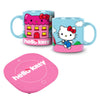 Sanrio 50th Anniversary Hello Kitty 12oz Blue Mug & Mug Warmer Set 