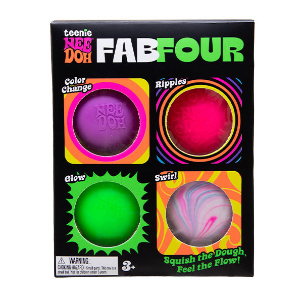 Nee Doh Teenie Fab Four Mini Stress Balls Squishy Fidget Toys (4pc) Colors Ship Assorted Simple Nee Doh 