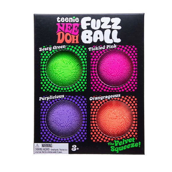 Nee Doh Teenie Fuzz Ball Squishy Fidget Toys (4pc)