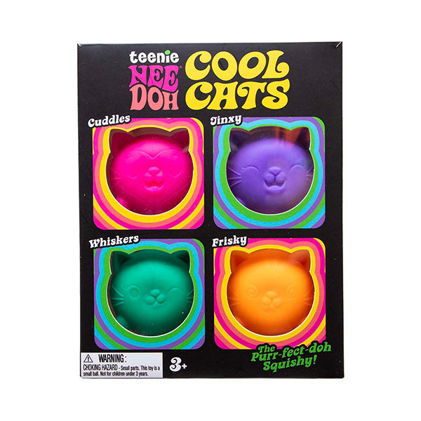 nee-doh-teenie-cool-cats-squishy-fidget-stress-ball-toys-4pc-colors