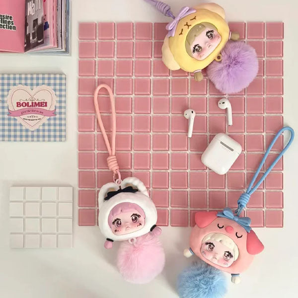 Nommi Forest Melodies Silicone Earbud Case Plush Animal Keychain