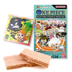 Bandai Namco x One Piece Anime Chocolate Flavored Wafer & Collectible Sticker Pack Volume 1 (13g)