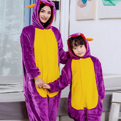 Cozy Cuddler Dragon Flannel Onesie For Adults & Kids (1pc) Multiple Sizes