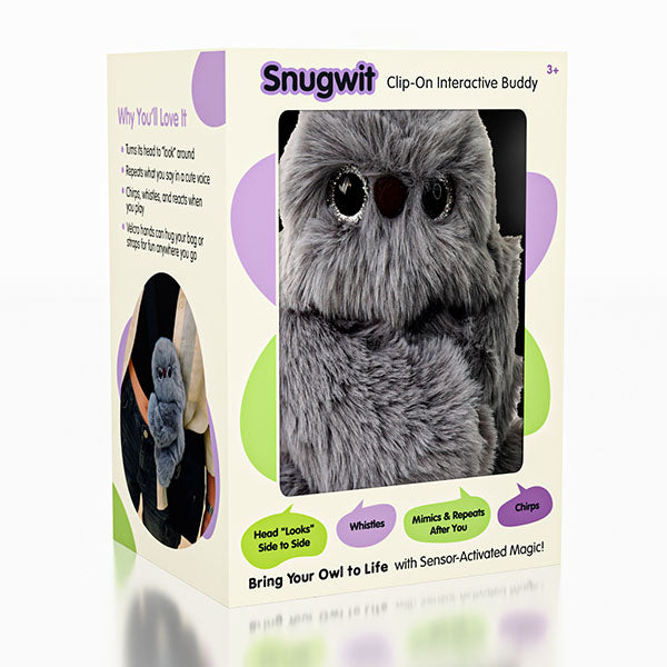 SnugWit: Clip-On Interactive Owl Sensory Plush Toy (1pc)