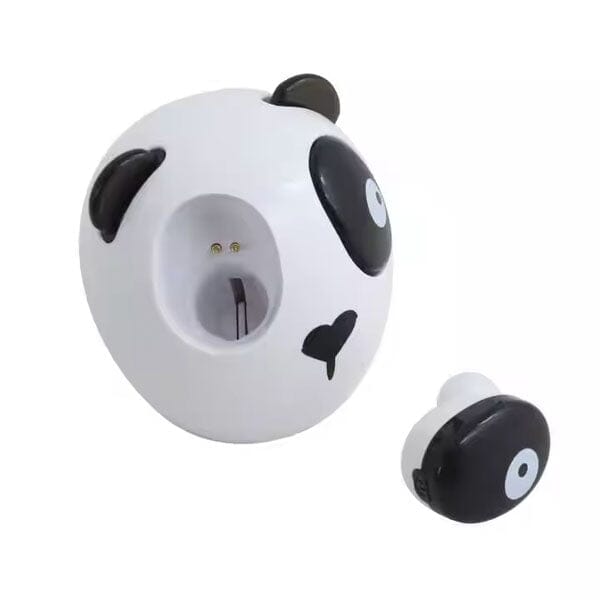 SoundLogicXT Panda TWS Bluetooth Earbud Headphones w/ Adorable Charging Case Simple Showcase 