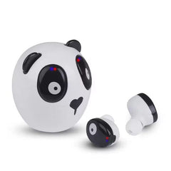 SoundLogicXT Panda TWS Bluetooth Earbud Headphones w/ Adorable Charging Case Simple Showcase 