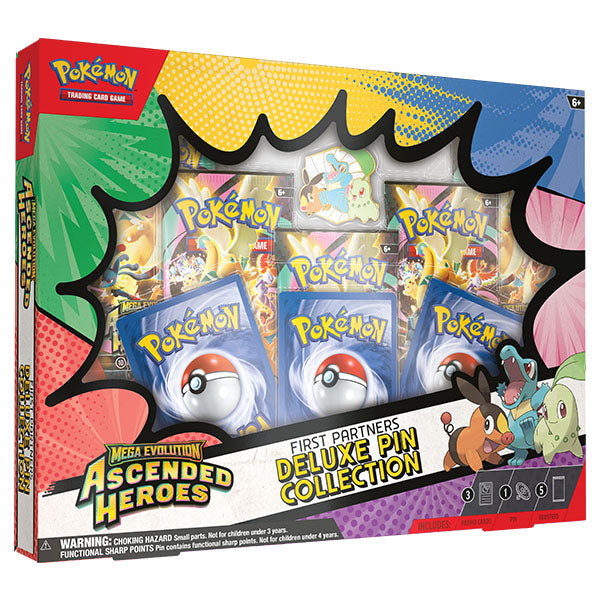 Pokémon TCG: Mega Evolution ME2.5 Ascended Heroes First Partners Deluxe Pin Collection (50 Cards + Enamel Pin) Ships Assorted
