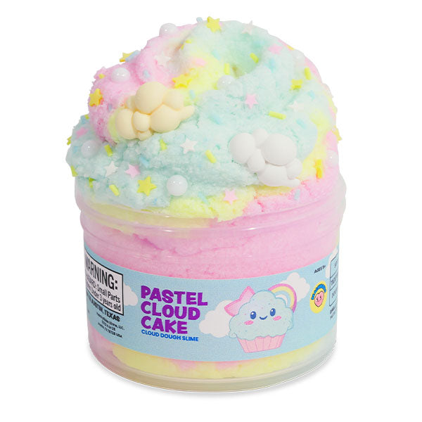 PeachyBbies Novelty Slime Fidget Putty (7oz Jar) "Pastel Cloud Cake" Cloud Dough Slime