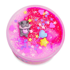 PeachyBbies Novelty Slime Fidget Putty (7oz Jar) "BB Hippo Bday" Icee Slime