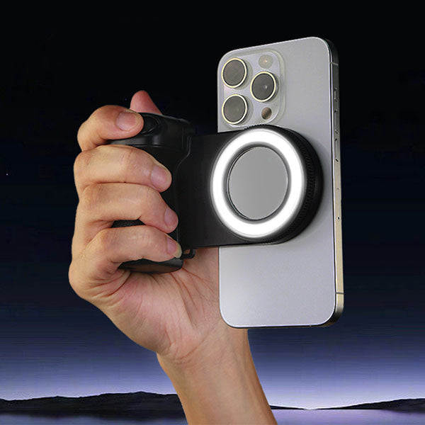 GearWaves 3-in-1 Magnetic Phone Grip & Mini Ring Light (Includes Remote) Simple Exclusive 